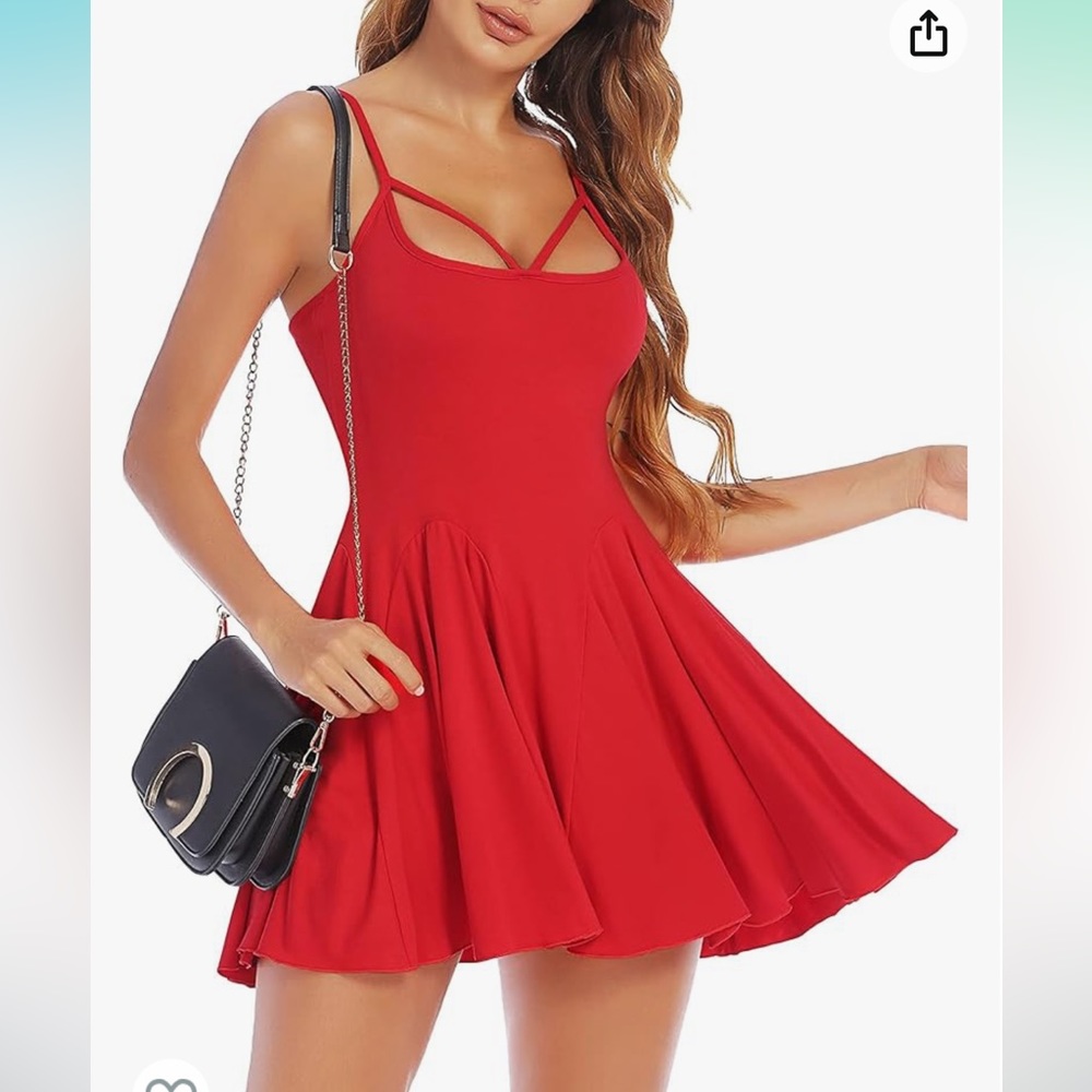 ADOME Spaghetti Strap Mini Club Party Dress Ruffle Hem Slip Dress